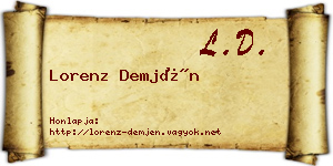 Lorenz Demjén névjegykártya